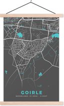 Posterhanger incl. Poster 40x60 cm - Schoolplaat - Kaart - Stadskaart - Goirle - Plattegrond - Textielposter - Blanke latten - Plattegrond