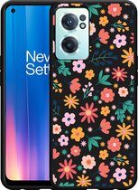 OnePlus Nord CE2 Hoesje Zwart Always have flowers - Designed by Cazy