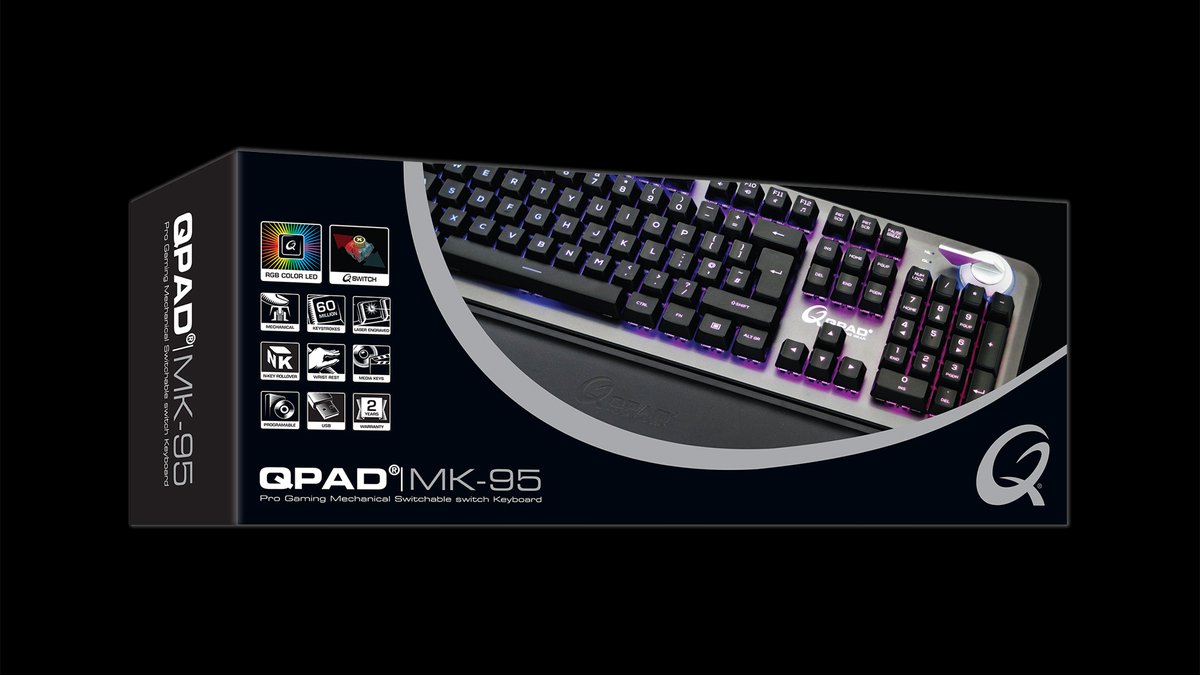 QPAD - MK95 Pro Gaming Mechanisch Toetsenbord met Schakelbaar Optisch Switches en RGB-achtergrondverlichting - Qwerty US