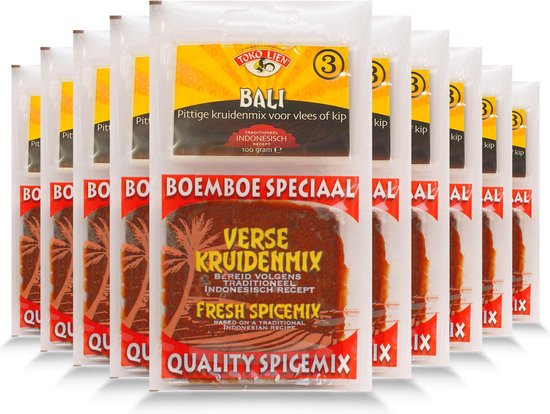 Foto: Toko lien 10 x 100 gr boemboe bali indonesische kruidenmix voor vlees of kip aziatisch oosters multipack