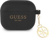 Guess Charms Silicone Case voor Apple Airpods 3 - Zwart