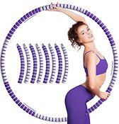 Fitness Hoela Hoop | Sport Hoepel - Hula Hoop - Yoga ring| Perfect om af te vallen, je heupen shapen en Anti Cellulite! | Aanpasbaar gewicht | 8 delen click-design | Voor volwassenen en kinderen| - Paars
