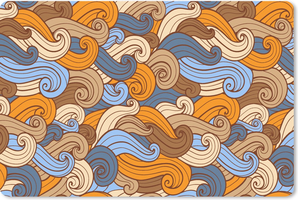 Muismat XXL 90x60 cm - Bureau onderlegger - Bureau mat Vintage - Japans - Patronen - Bureaumat - Gaming mousepad xl - Bureaulegger groot - Computer deskmat