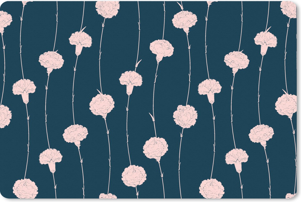 Muismat XXL 90x60 cm - Bureau onderlegger - Bureau mat Bloemen - Pioenroos - Patronen - Pastel - Bureaumat - Gaming mousepad xl - Bureaulegger groot - Computer deskmat