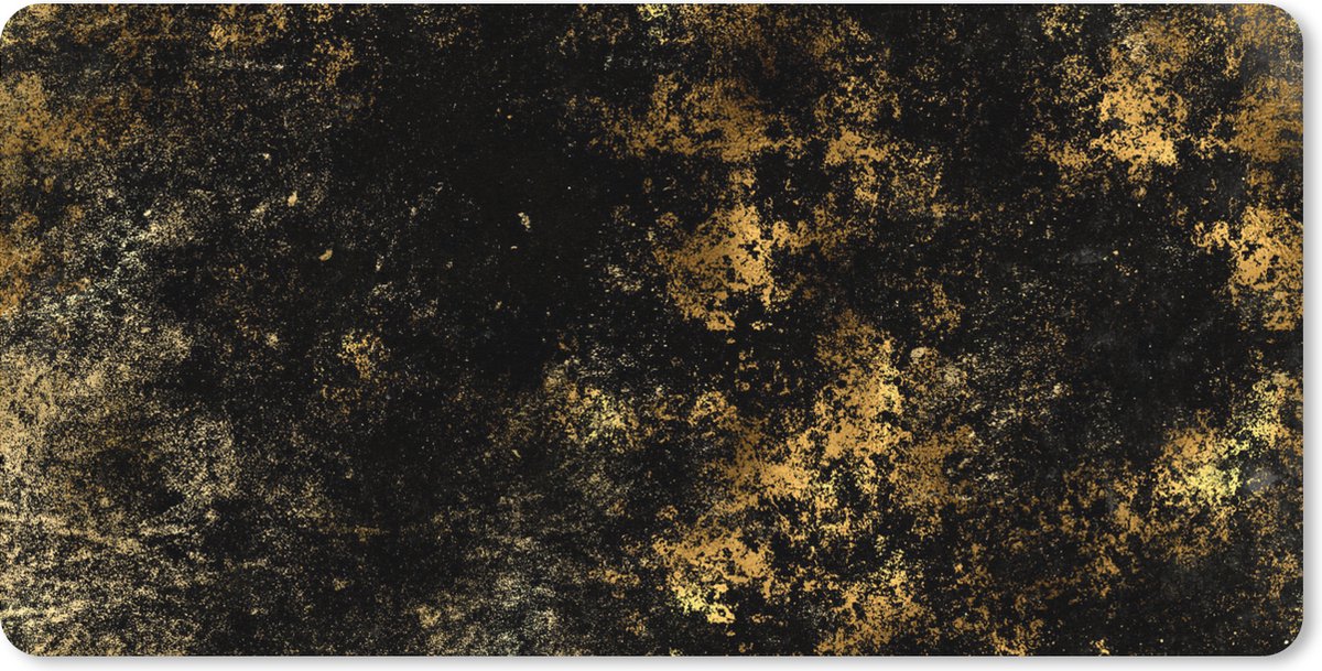 Muismat XXL 90x45 cm - Bureau onderlegger - Bureau mat Zwart - Goud - Verf - Bureaumat - Gaming mousepad xl - Bureaulegger groot - Computer deskmat