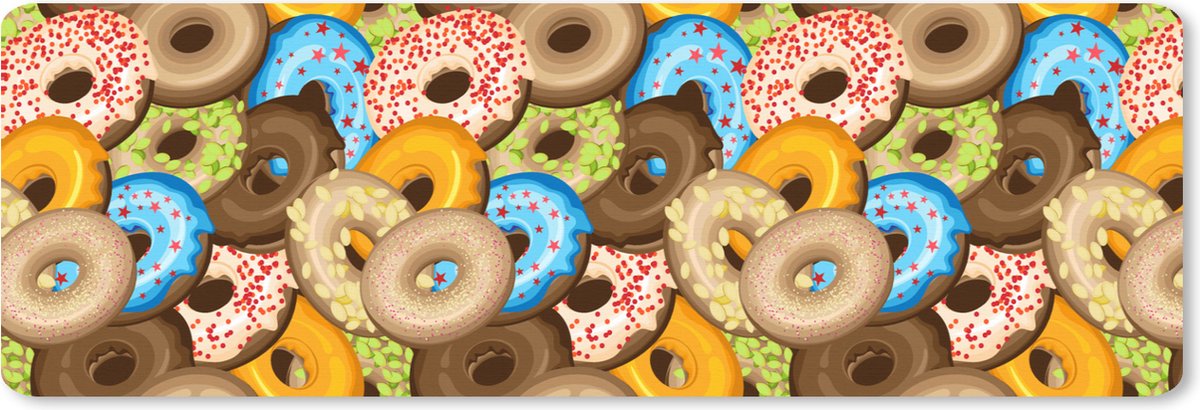 Muismat XXL 90x30 cm - Bureau onderlegger - Bureau mat Donuts - Patronen - Sterren - Bureaumat - Gaming mousepad xl - Bureaulegger groot - Computer deskmat