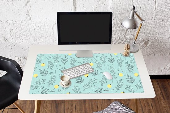 Muismat XXL 120x60 cm - Bureau onderlegger - Bureau mat Patronen - Zaad - Planten - Bureaumat - Gaming mousepad xl - Bureaulegger groot - Computer deskmat