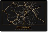 Muismat XXL - Bureau onderlegger - Bureau mat - Kaart - Stuttgart - Goud - Zwart - 120x80 cm - XXL muismat
