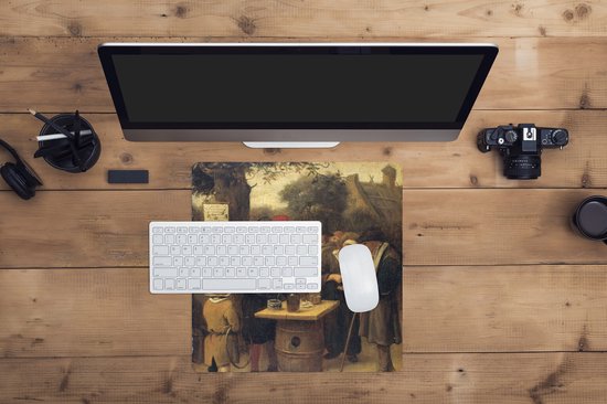 Muismat XXL 40x40 cm - Bureau onderlegger - Bureau mat De kwakzalver - Jan Steen - Bureaumat - Gaming mousepad xl - Bureaulegger groot - Computer deskmat