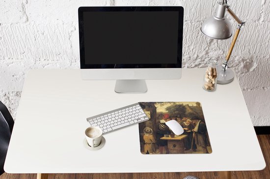 Muismat XXL 40x40 cm - Bureau onderlegger - Bureau mat De kwakzalver - Jan Steen - Bureaumat - Gaming mousepad xl - Bureaulegger groot - Computer deskmat