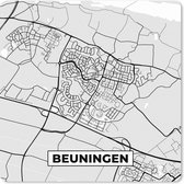 Muismat XXL - Bureau onderlegger - Bureau mat - Stadskaart - Beuningen - Grijs - Wit - 40x40 cm - XXL muismat