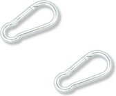 AMIG Karabijnhaak 6 x 60mm – Gegalvaniseerd Staal – 2 stuks – carabiner – musketonhaak