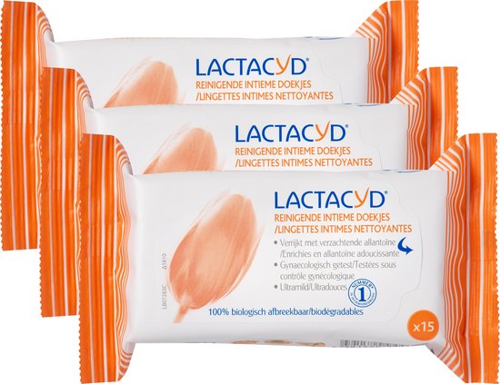 Lactacyd Verzorgende Tissues - Intieme Doekjes - 3x15 stuks - intieme hygiëne