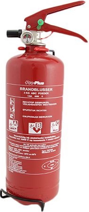 Brandblusser - 2kg - Brandklasse ABC - Poederblusser - Met manometer