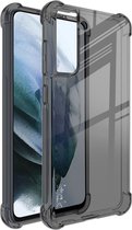 IMAK Hoesje + Screenprotector Transparant Zwart Geschikt voor Samsung Galaxy S21 FE