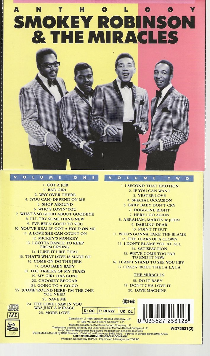 SMOKEY ROBINSON & THE MIRACLES - ANTHOLOGY
