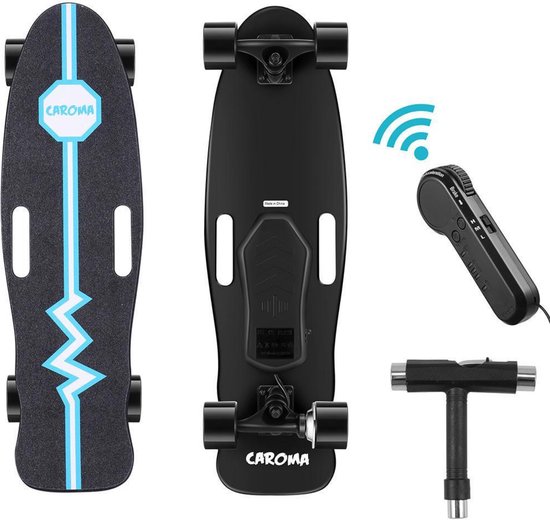 Magnificos - elektrische skateboard - longboard - electric skateboard - 20km/h - 350W - met afstandsbediening - blauw