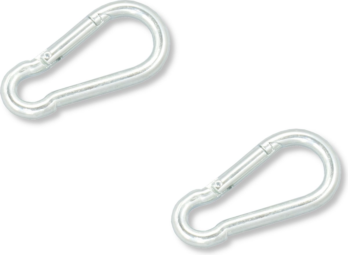 AMIG Karabijnhaak 7 x 70mm – Gegalvaniseerd Staal – 2 stuks – carabiner – musketonhaak