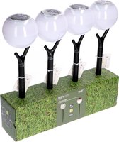 Proventa® Set van 4 Tuinlampen op zonneenergie met sensor - Automatisch aan/uit - Draadloos - Zwart
