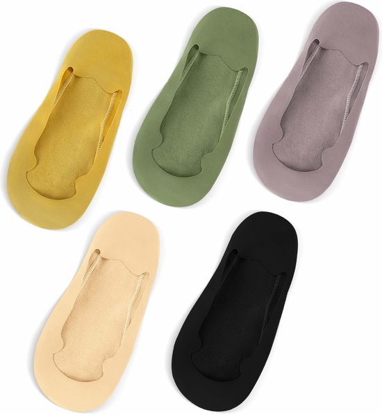 Soquettes Femme - Lot de 5 - Chaussettes Chaussettes basses - Stretch - Chaussettes Sneaker - Taille Unique Convient Taille 36-40 - Cinq Couleurs