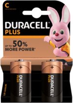 Duracell Plus Alkaline C batterijen - 2 stuks