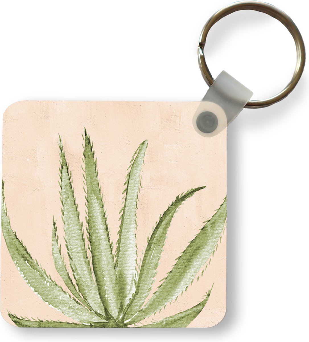 Sleutelhanger - Uitdeelcadeautjes - Waterverf - Vetplant - Bohemian - Botanisch - Plastic