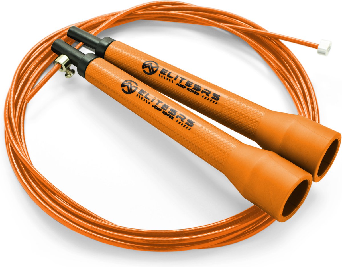 EliteSRS Spark - speedrope (orange) - 10ft (305cm) - Nylon coated ⌀2.4mm cable - springtouw - jump rope