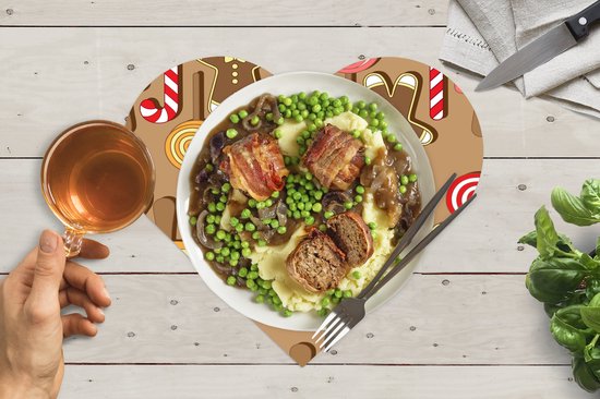 Dessous de verre - Napperons - Napperons coeur - Noël - Biscuits - Snoep - Motifs - 6 pièces - Noël - Cadeau - Cadeau de Noël pour hommes, femmes et enfants