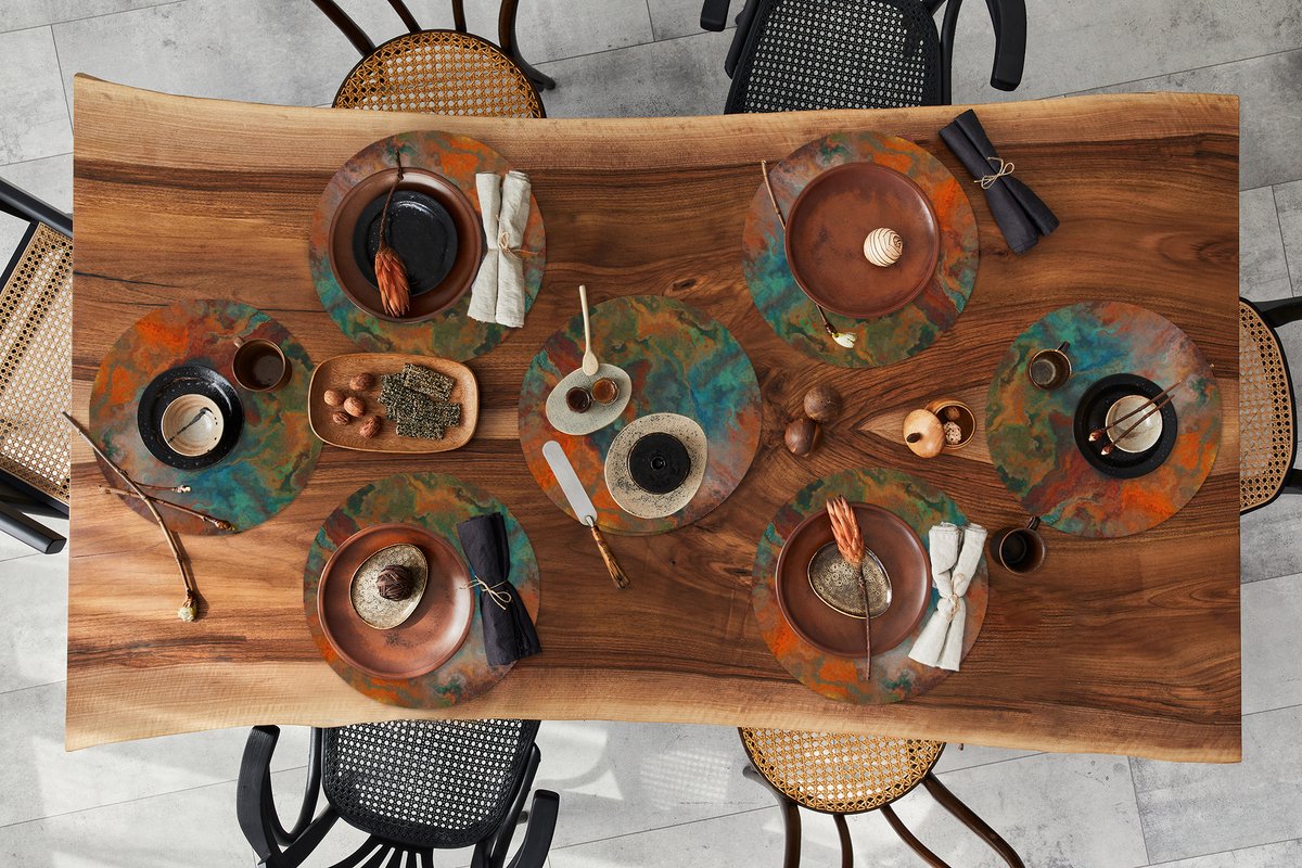 Ronde placemats - Onderlegger - Placemats rond - Abstract - Verf - Patronen - 8 stuks