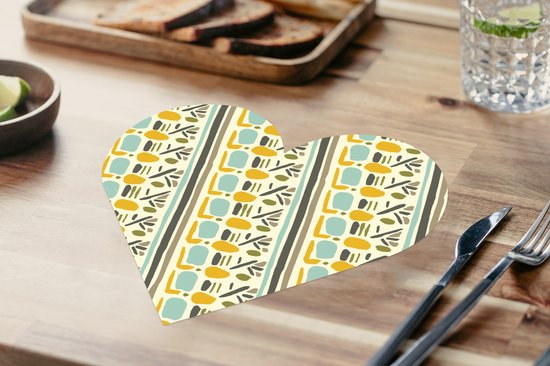 Sets de table - Napperons - Napperons coeur - Inca - Motifs - Abstrait - 6 pièces