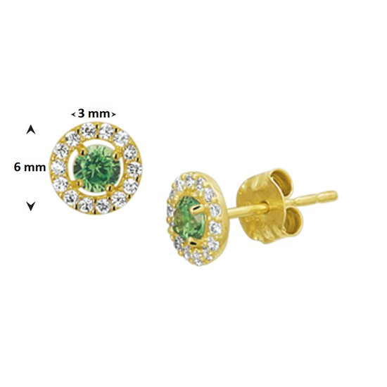 La collection de bijoux Ear Studs Syn. Emeraude Et Zircone - Or Jaune