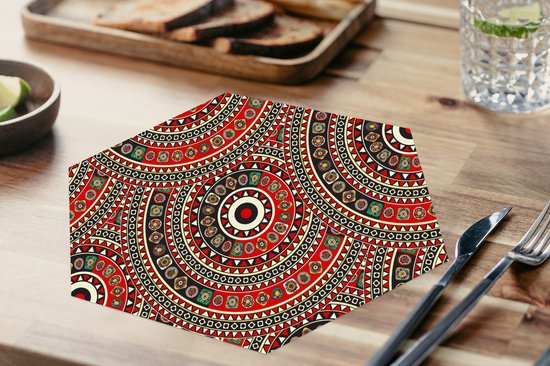 Napperons de hexagon - Sets de table sets de table - Set de table hexagone - Motifs - Mandala - Australie - 8 pièces