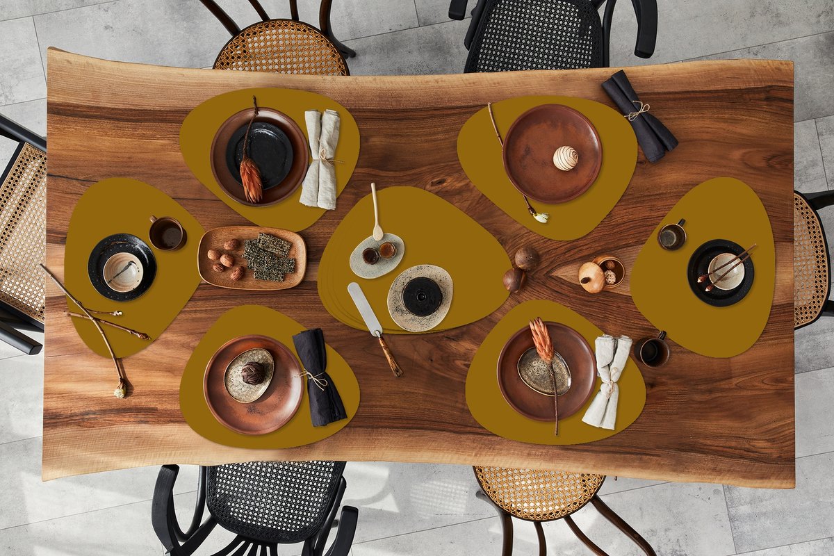 Placemat organisch - Placemats organic - Onderleggers - Goud - Luxe - Interieur - 10 stuks