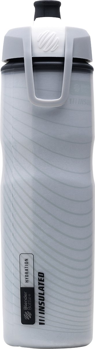 BLENDERBOTTLE - WIT - 710ml INSULATED Hydration / water Halex Sports bidon - Speciale wielrenbidon met uniek mondstuk. Drink vanuit iedere richting.