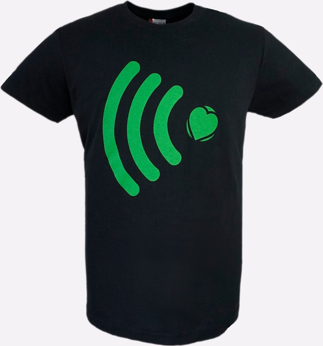 T-shirt heren zwart met print Wifi maat XL