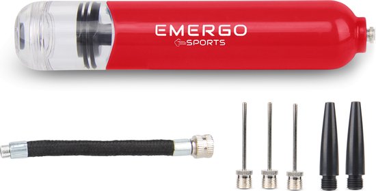 EMERGO Sports Ballenpomp - Multifunctionele Pomp - Voetbalpomp - 2 Extra Naalden en Nippels - Double Action - EMERGO Sports