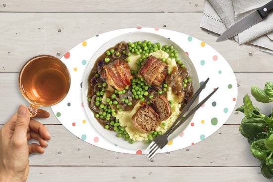 Napperons ovales - Sous-verres - Sets de table ovales - Peinture - Motif - Points - 6 pièces