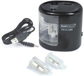 Rapesco PS12-USB - Taille-crayon automatique (électrique) - USB / batterie - Zwart