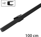 IVOL Design Trapleuning Zwart - Vierkant - 100 cm met 2 houders