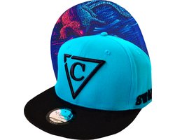 Capiche® Snapback Pet Heren – Crocodile – Blauw & Zwart – Verstelbaar met Druksluiting – Sportcap – Baseball Cap – Mannen Cap – Krokodillen Pet