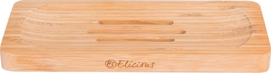 Elicious® - Zeepplank - Voor 2 Bars - Duurzaam - Bamboe - Handgemaakt - Zeepschaal - Douche - Keuken - Plasticvrij - Milieuvriendelijk