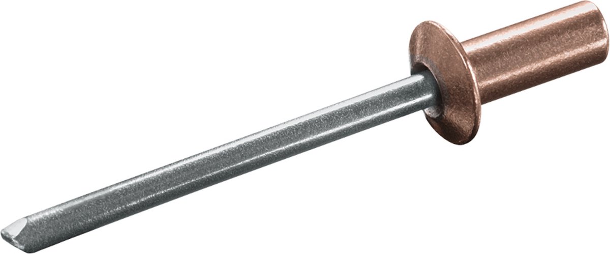 GOEBEL® - 1000 x Gesloten blindklinknagels 3,2 x 6,5 mm - Koper / RVS A2 - Vlakke kop - CUP - 2000032650 - Popnagel