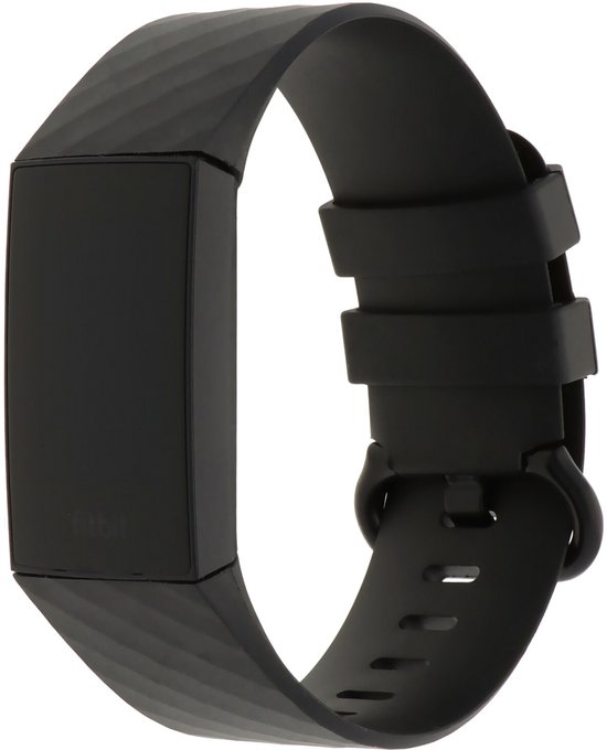 Fitbit charge 3 & 4 sport wafel bandje - zwart - SM