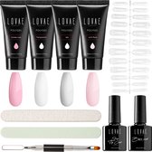 Lovae Cosmetics Polygel - Polygel Kit - Nagels Starterspakket - Nageltips - Builder gel - Set van 4 kleuren - 4 x 30 gr