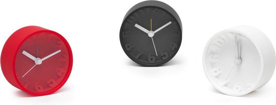 Carbon - Horloge de Bureau/Réveil de Voyage - Rouge