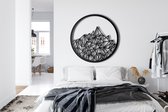 Wanddecoratie | Geometrische Berg / Geometric Mountain| Metal - Wall Art | Muurdecoratie | Woonkamer |Zwart| 60x60cm