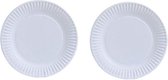 Kartonnen Bordjes wit 18 cm 40 st - Wegwerp borden - weg gooi borden - Feest/verjaardag/BBQ borden / Gebak bordjes maat