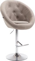 Tabouret de bar CLP London V2 Tissu taupe chrome
