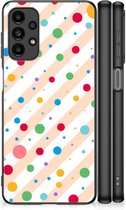Leuk TPU Back Cover Geschikt voor Samsung Galaxy A13 4G Telefoon Hoesje met Zwarte rand Dots