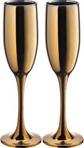 Vikko Décor - Champagne Glazen - Set van 2 Champagne Coupe - Flutes - Goud